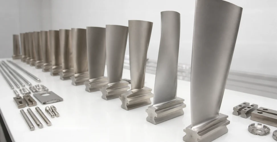 Precision gas turbine rotor and compressor blades arranged for engineering inspection